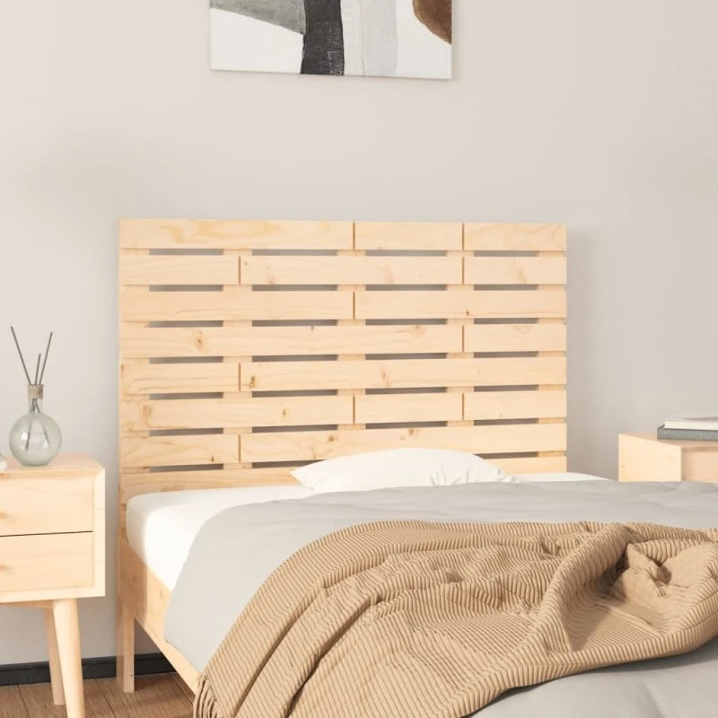 vidaXL sengegavl massivt fyrretræ 81x3x63 cm, natur