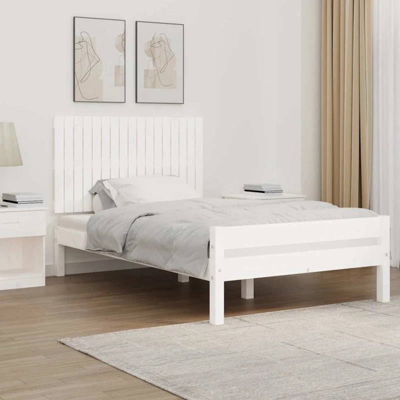 vidaXL sengegavl 108x3x60 cm massivt fyrretræ hvid