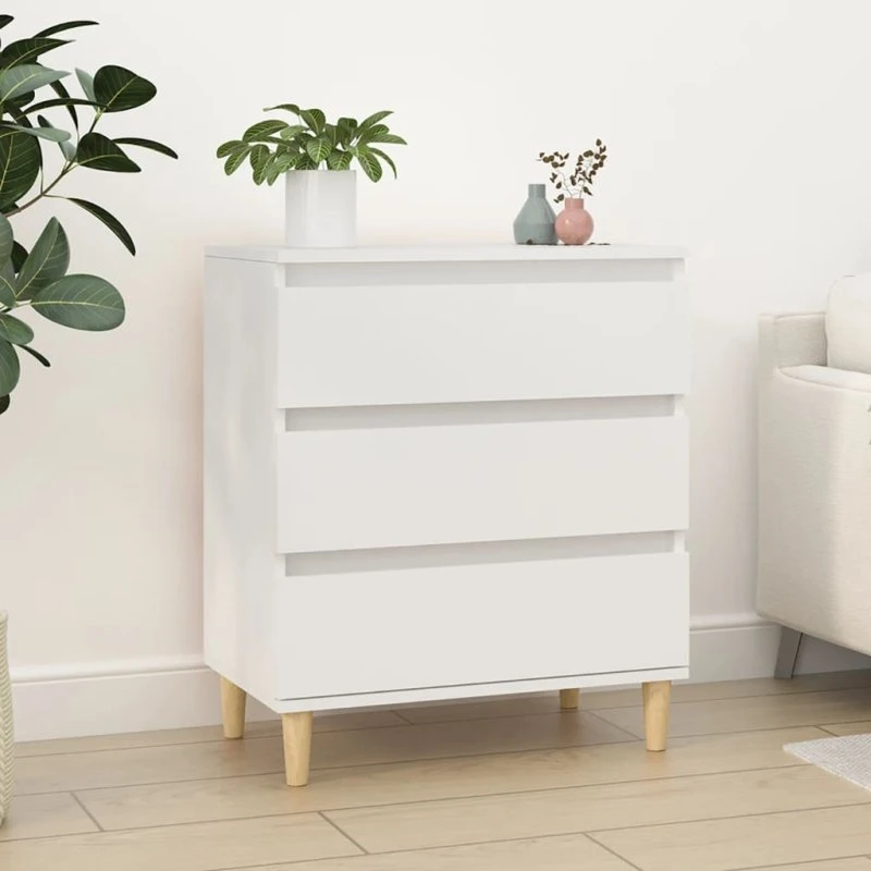 vidaXL skænk 60x35x70 cm hvid konstrueret træ