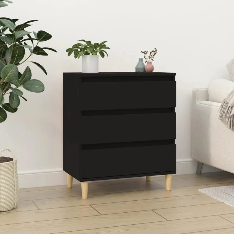 vidaXL skænk 60x35x70 cm konstrueret træ sort