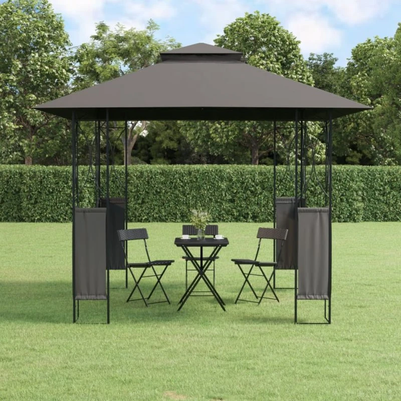 vidaXL Pavillon med tag 300x300x270 cm - Stål, Antracit