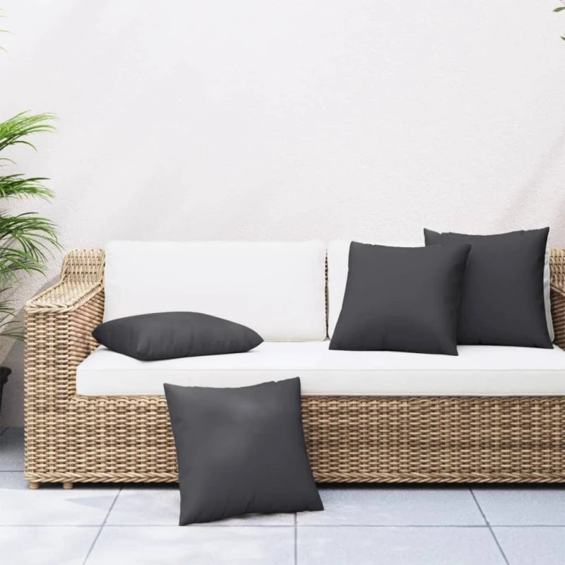 vidaXL sofapuder 4 stk. 50x50 cm polyester sort