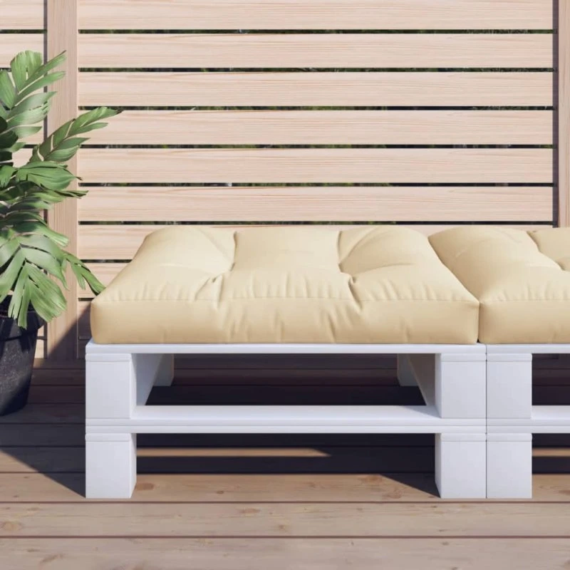 vidaXL pallehynde 80x80x12 cm beige polyester