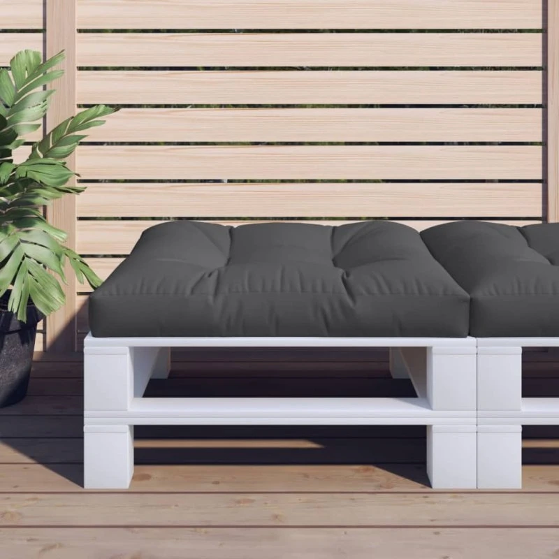 vidaXL pallehynde 80x80x12 cm polyester sort