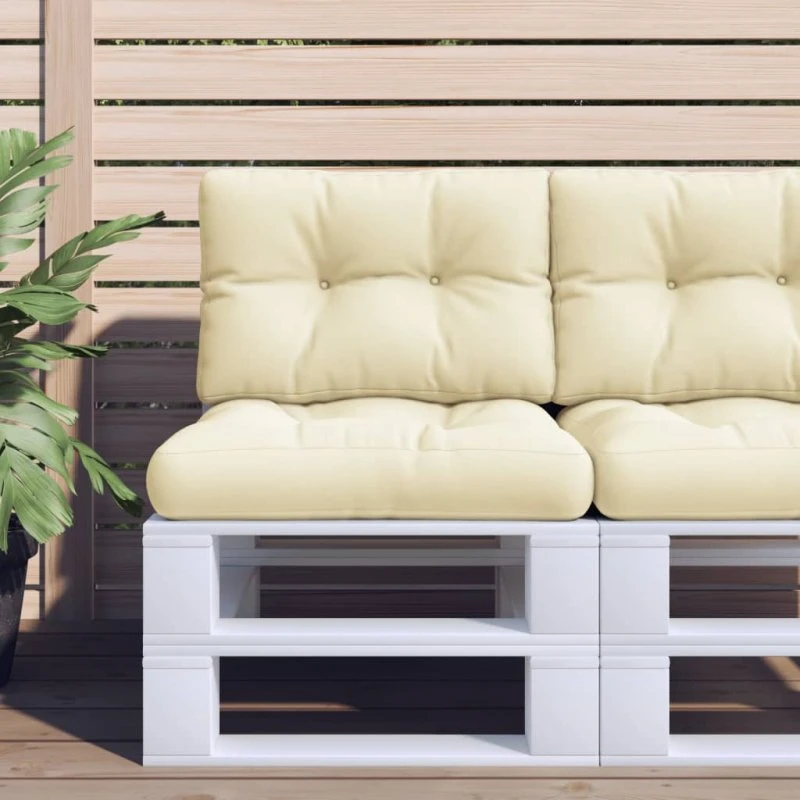 vidaXL pallehynde 60x40x12 cm stof cremefarvet