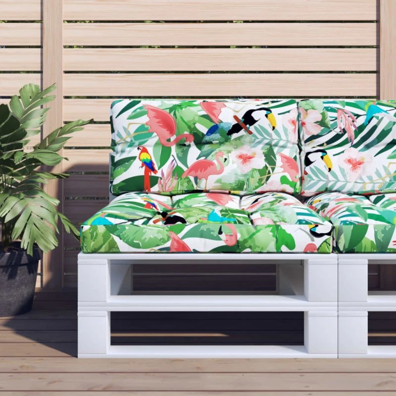 vidaXL pallehynde 80x40x12 cm stof, flerfarvet