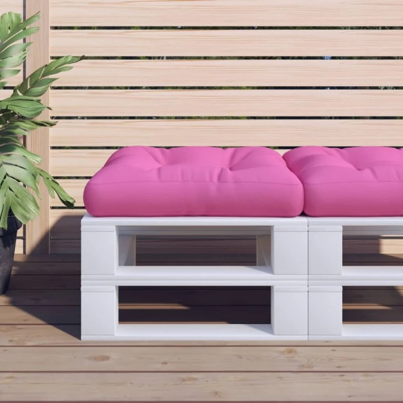vidaXL pallehynde 58x58x10 cm oxfordstof lyserød