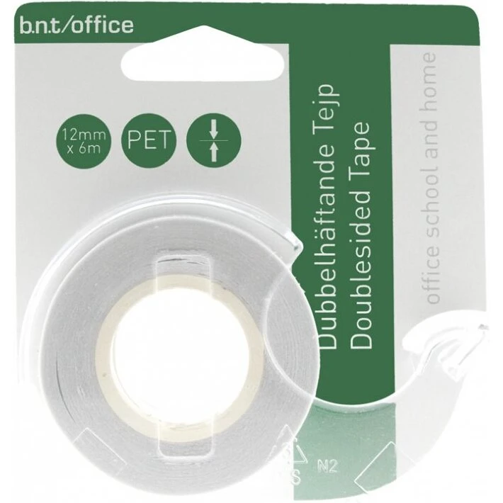 b.n.t. Dobbeltklæbende tape 12 mm x 6 m, klar