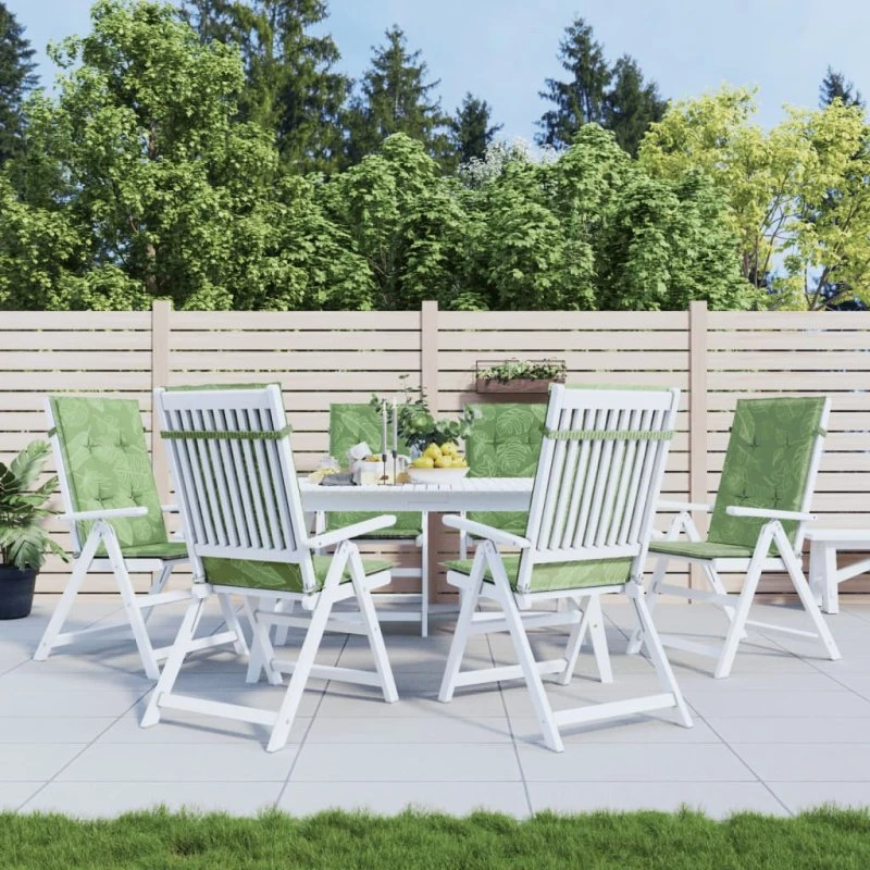 vidaXL stolehynder med høj ryg 6 stk. 120x50x3 cm - bladmønster