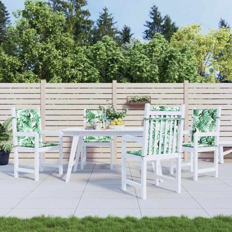 vidaXL stolehynder lav ryg 4 stk. 100x50x3 cm bladmønster
