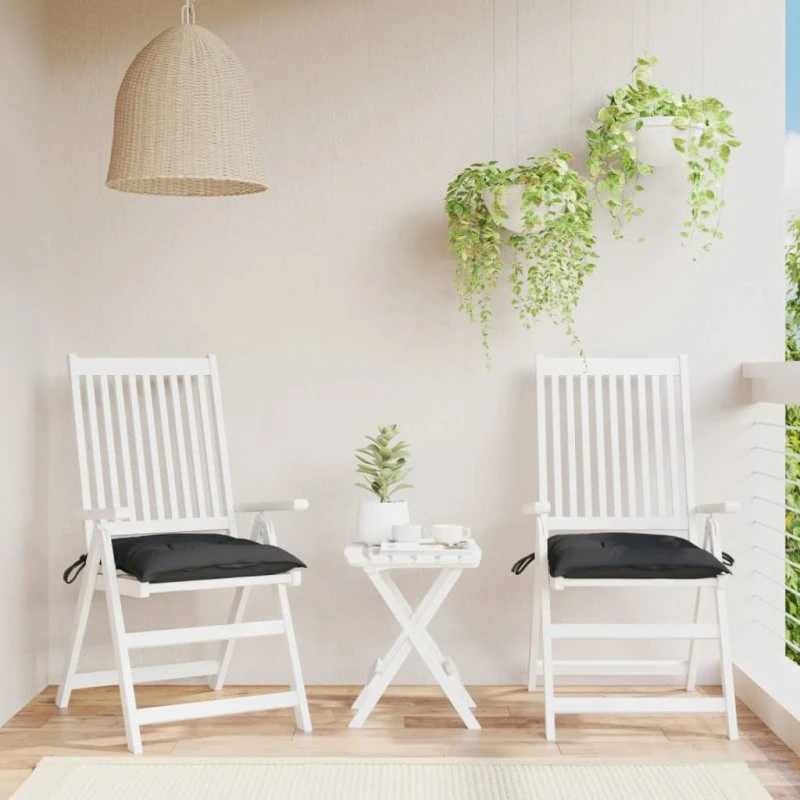 vidaXL Stolehynder 2 stk 40x40x7 cm Oxfordstof, sort