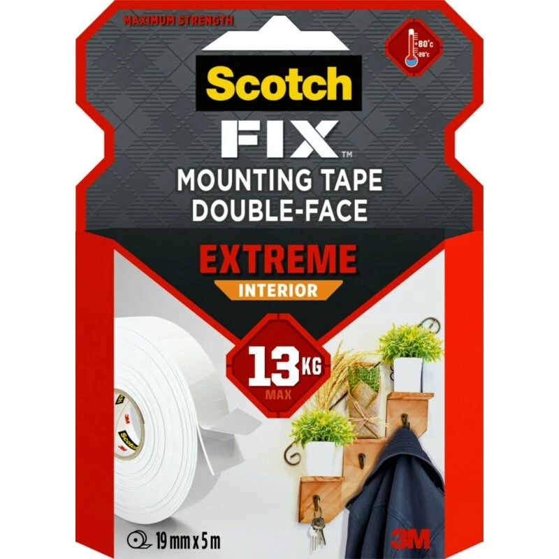 3M Scotch-Fix Extreme indendørs monteringstape PGS05-1950-P 19 mm x 5 m