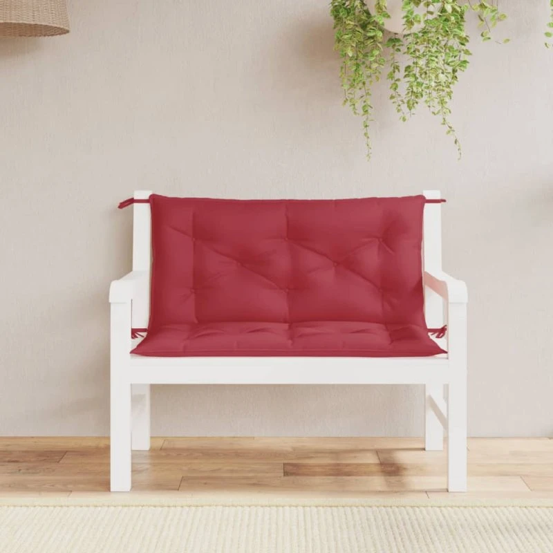 vidaXL hynder til havebænk 2 stk. 100×50×7 cm oxford, vinrød