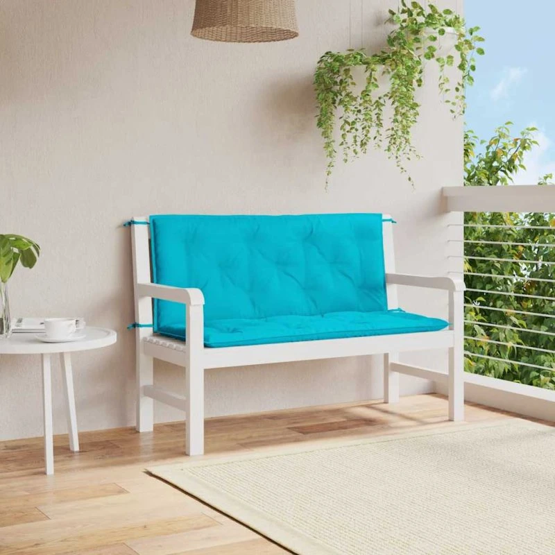 vidaXL Hynder til havebænk 2 stk. 120x50x7 cm turkis