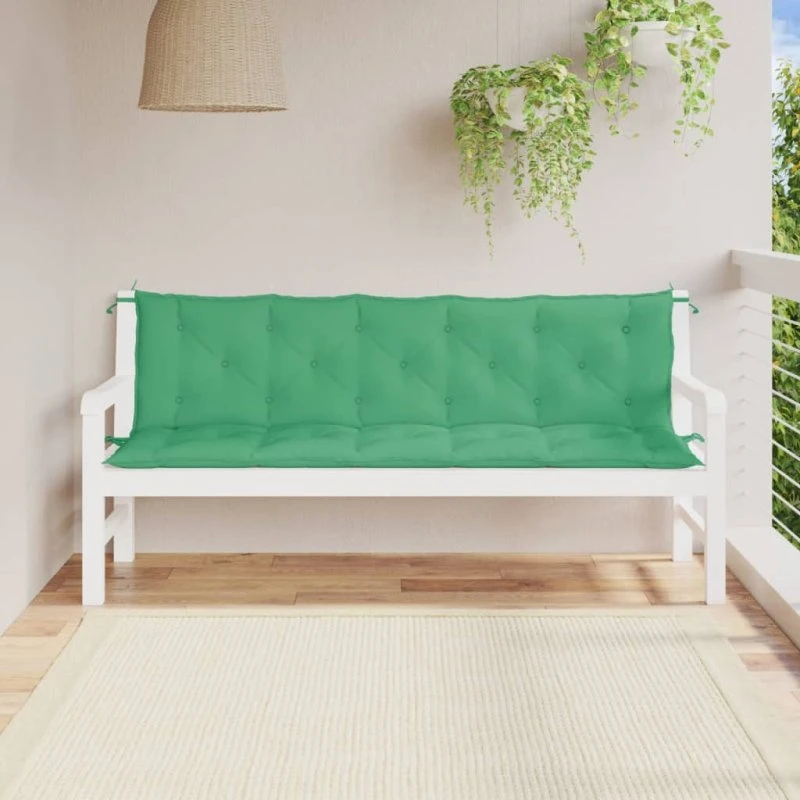 vidaXL hynder til havebænk 2 stk. 180x50x7 cm grøn (oxfordstof)