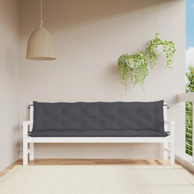 vidaXL hynder til havebænk 2 stk. 200x50x7 cm - Oxford antracit