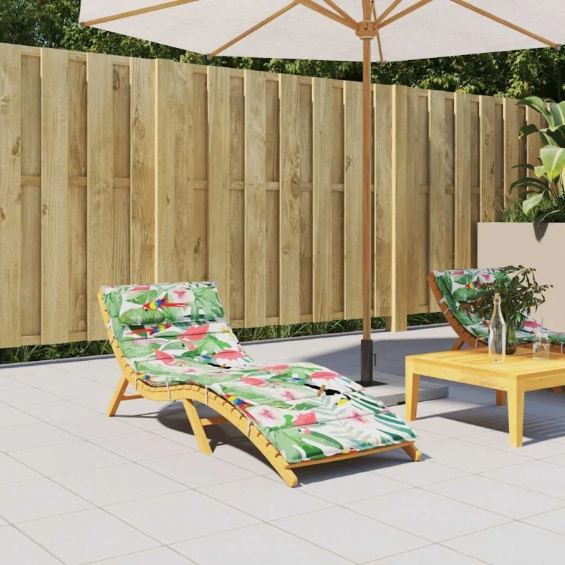 Liggestolshynde 180x60x3 cm Oxfordstof flerfarvet (rød mønster)