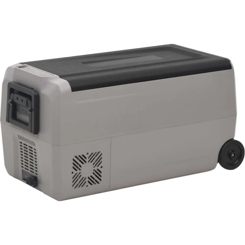 vidaXL køleboks 50 l med hjul og håndtag, sort/grå (PP/PE)