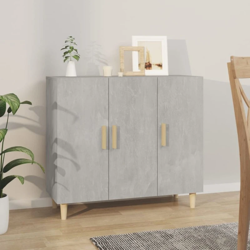 vidaXL skab 90x34x80 cm konstrueret træ, betongrå