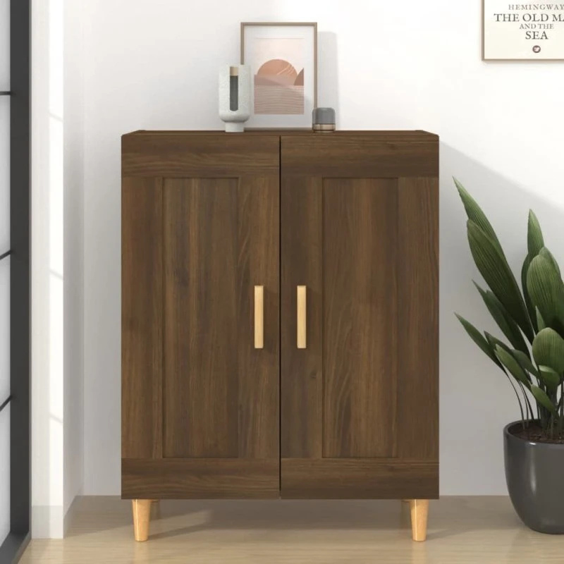 vidaXL skænk 69,5x34x90 cm konstrueret træ, brun eg