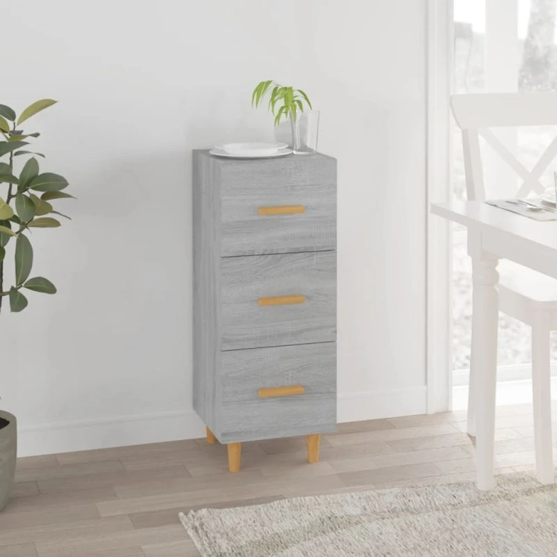 vidaXL skænk 34,5x34x90 cm - grå Sonoma-eg