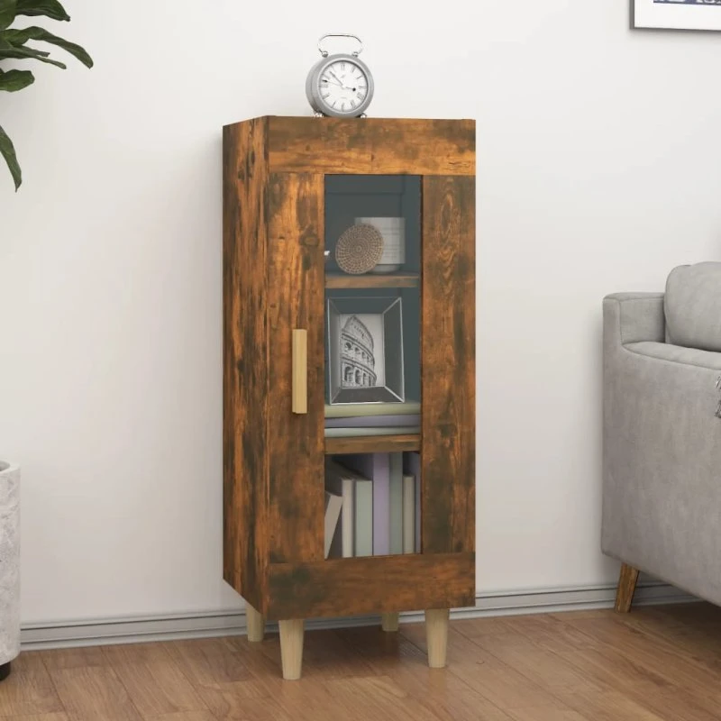 vidaXL skænk 34,5x34x90 cm konstrueret træ – røget eg