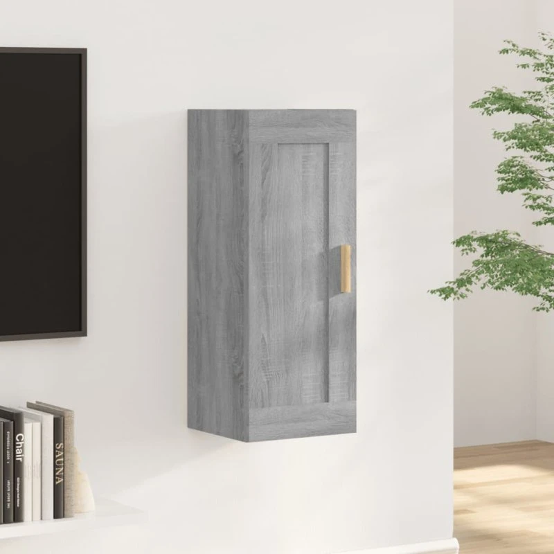 vidaXL vægskab 35x34x90 cm konstrueret træ, grå sonoma-eg