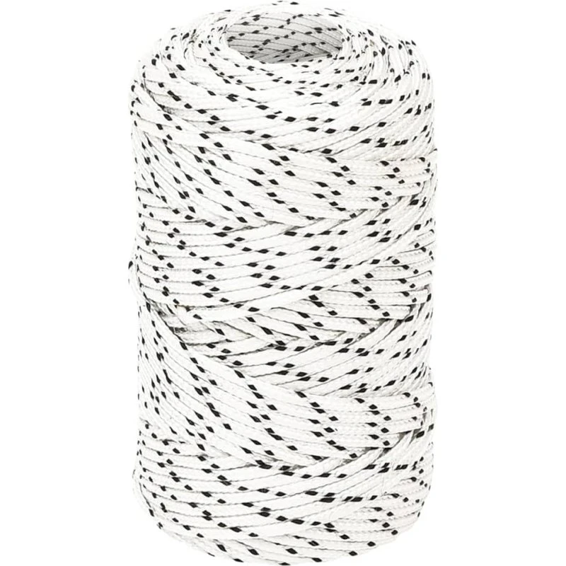 vidaXL flettet tovværk 2 mm x 250 m polyester hvid