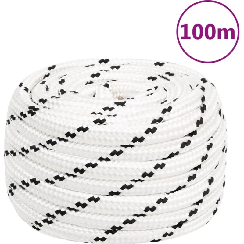 vidaXL arbejdsreb 18 mm 100 m polyester hvid