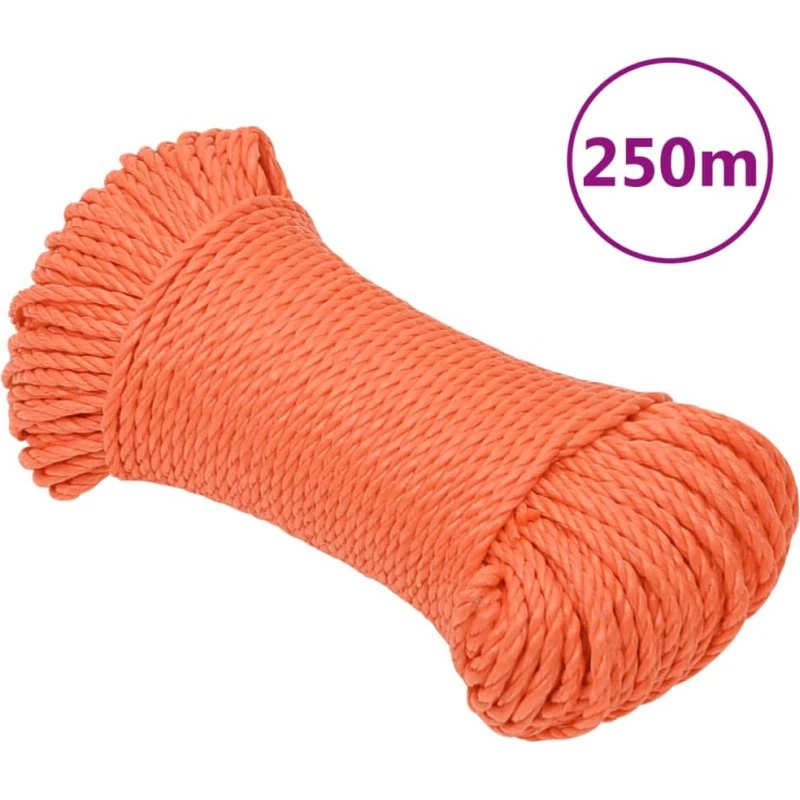 vidaXL arbejdsreb 6 mm x 250 m polypropylen - orange
