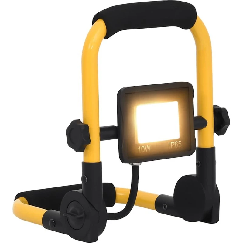 vidaXL LED-projektør m. håndtag 10W – varm hvid 700 lm