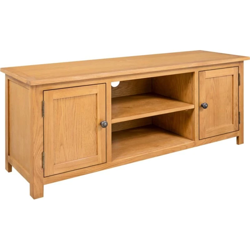 vidaXL tv-skab 110x35x44 cm i massivt egetræ
