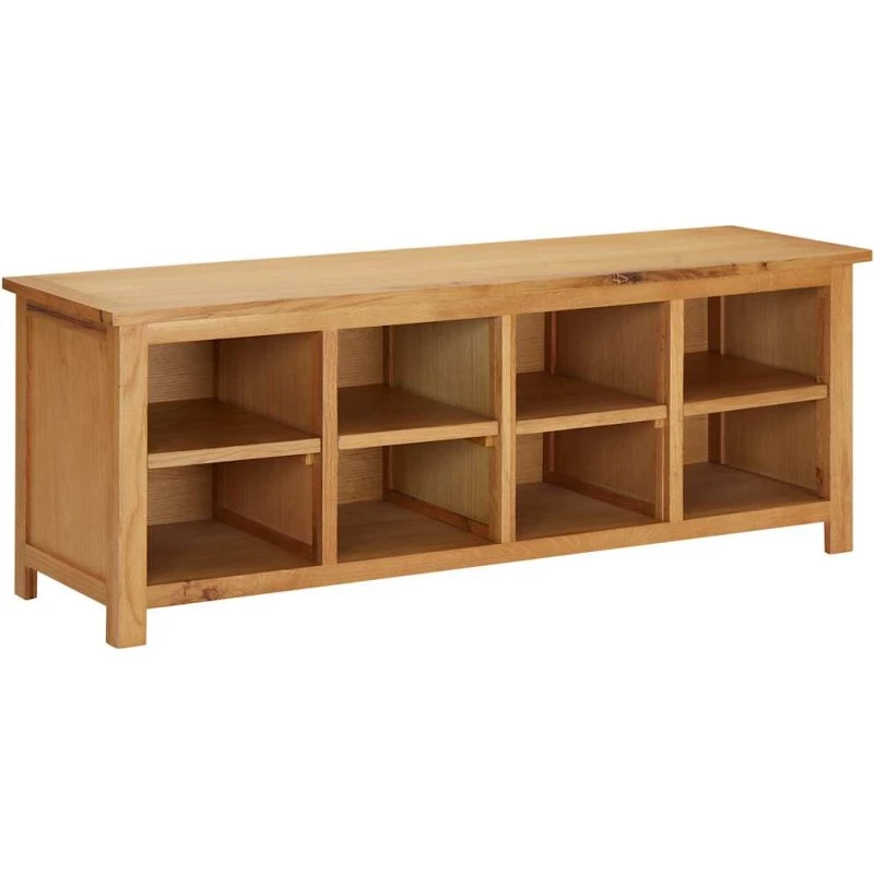 vidaXL skoreol/bænk i massivt egetræ 114x37x45 cm