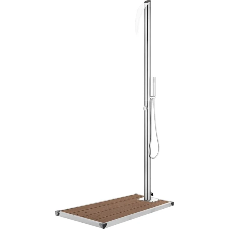 vidaXL havebruser 225 cm rustfrit stål, brun bund