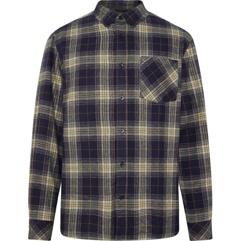 KnowledgeCotton Apparel Checked Flannelskjorte Navy/Green