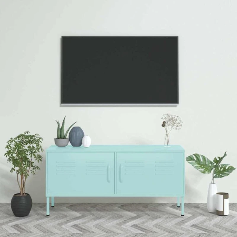 vidaXL TV-skab 105x35x50 cm i stål, mintgrøn
