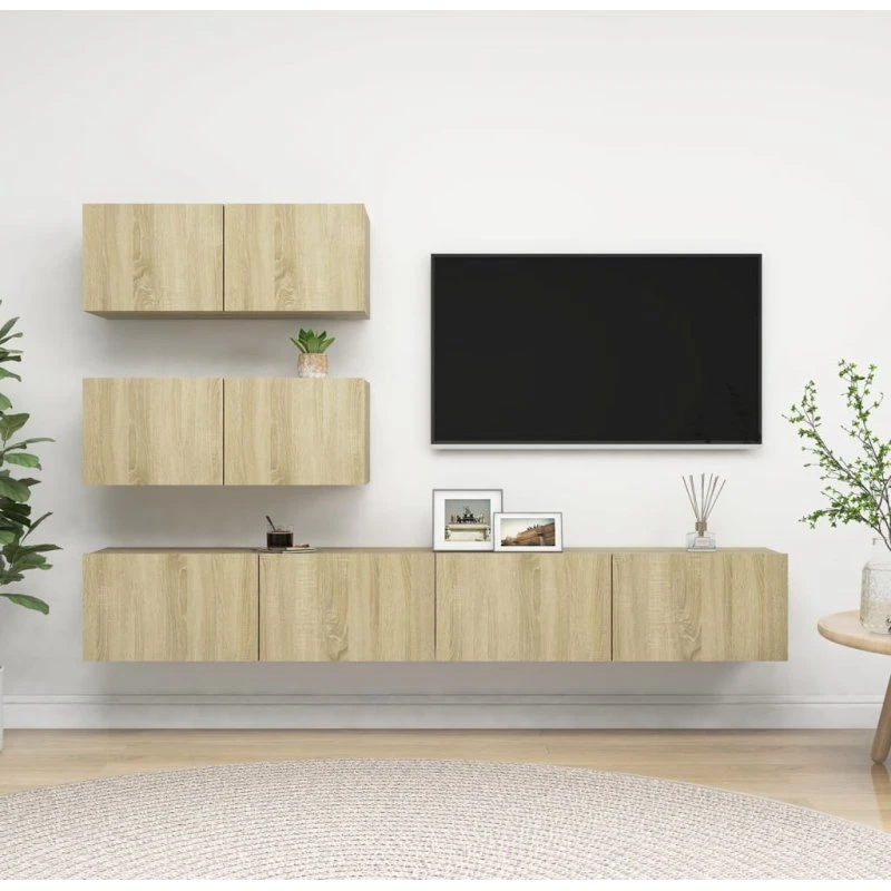 vidaXL TV-skabssæt 4 dele sonoma-eg 100 cm