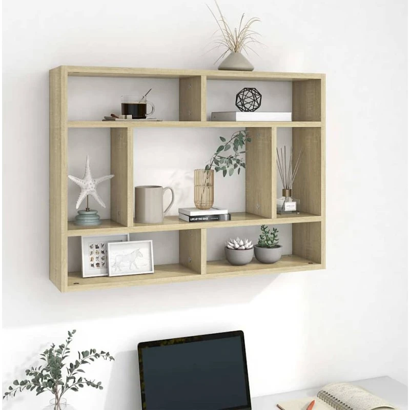 vidaXL væghylde 75x16x55 cm Sonoma-eg