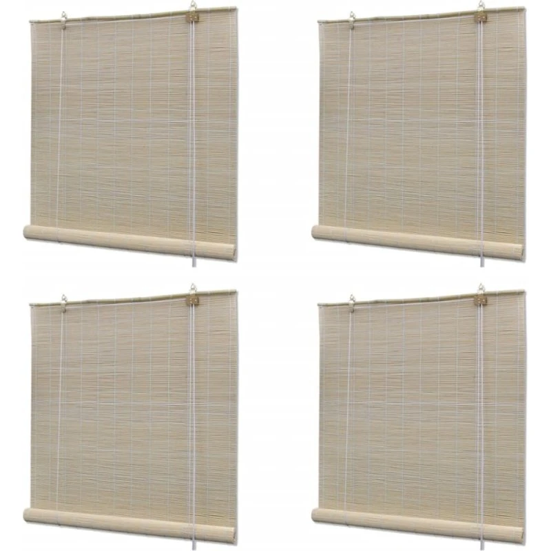 vidaXL rullegardiner 4 stk. 120x160 cm naturlig bambus