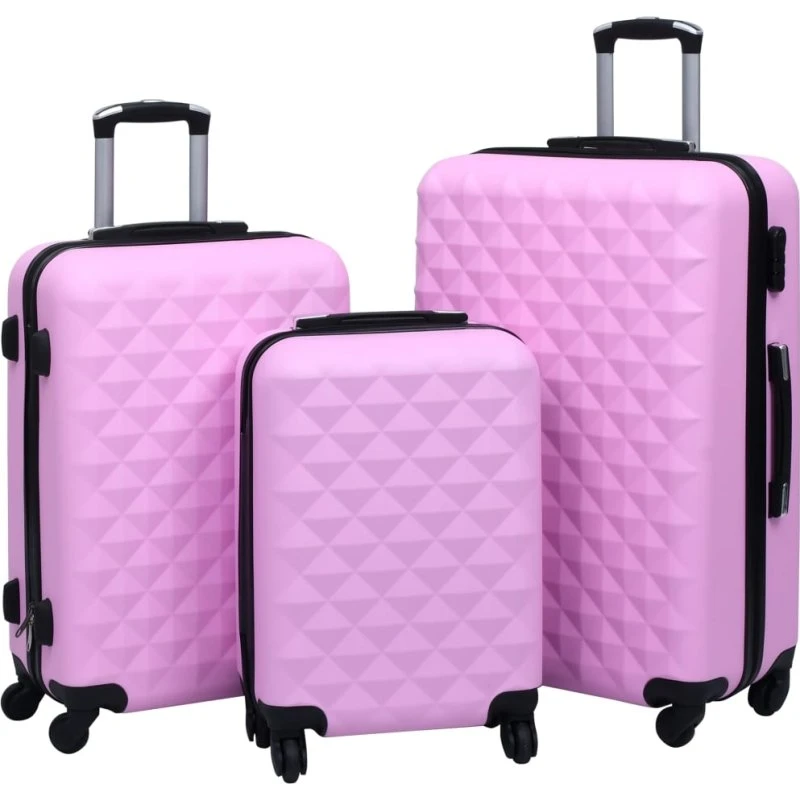 vidaXL kuffertsæt 3 stk. hardcase ABS pink