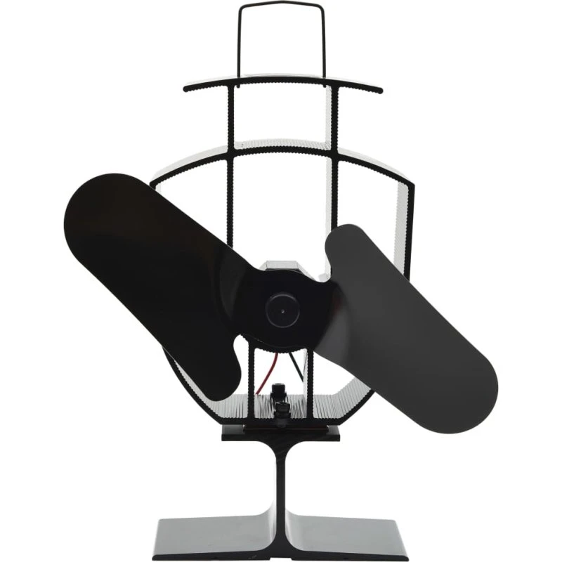 vidaXL varmedrevet ovnventilator 2 blade, sort (21×10,5×22,5 cm)