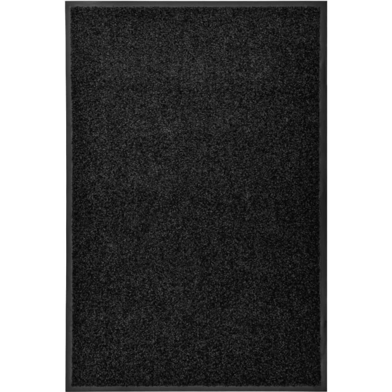 vidaXL vaskbar dørmåtte 60x90 cm, sort