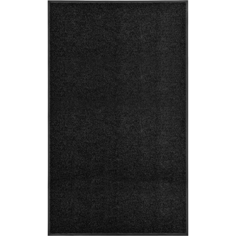 vidaXL vaskbar dørmåtte 90x150 cm, sort