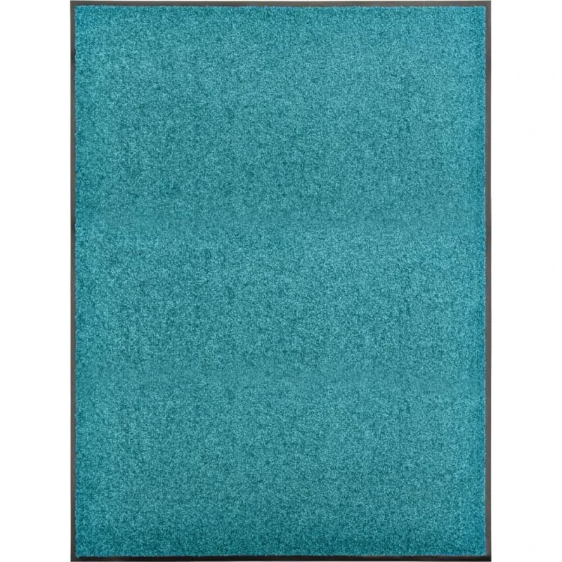 vidaXL vaskbar dørmåtte 90x120 cm, cyanblå