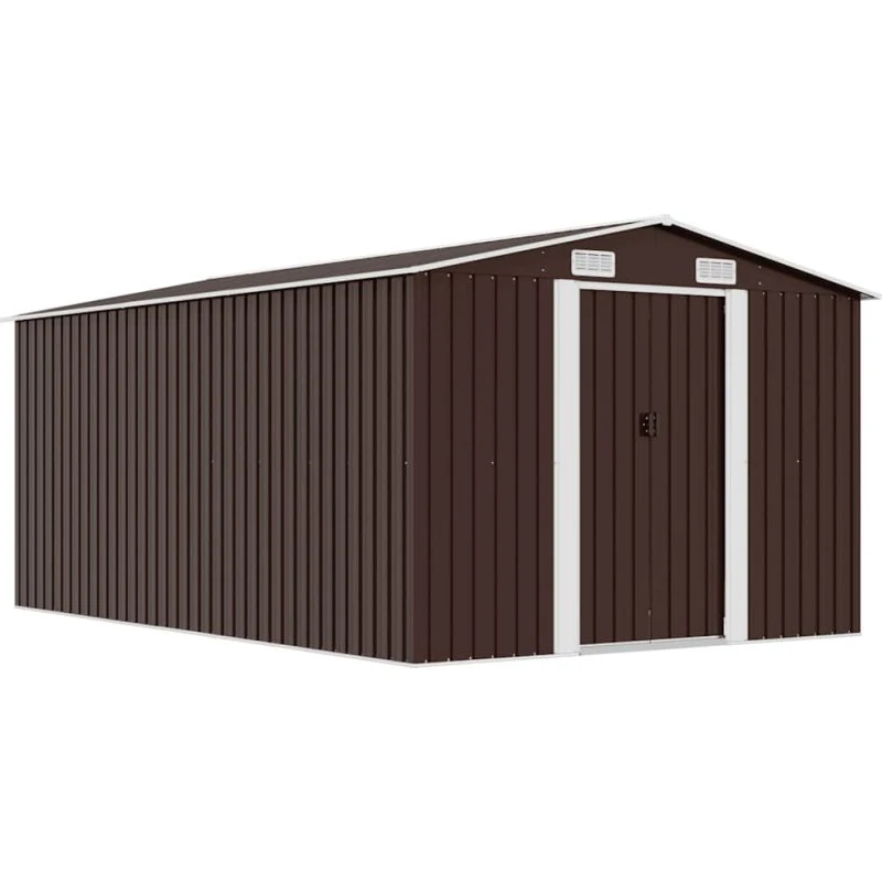 vidaXL haveskur metal brun 257x392x181 cm