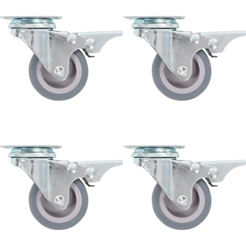 vidaXL drejehjul (4 stk.) med dobbelte bremser, 50 mm