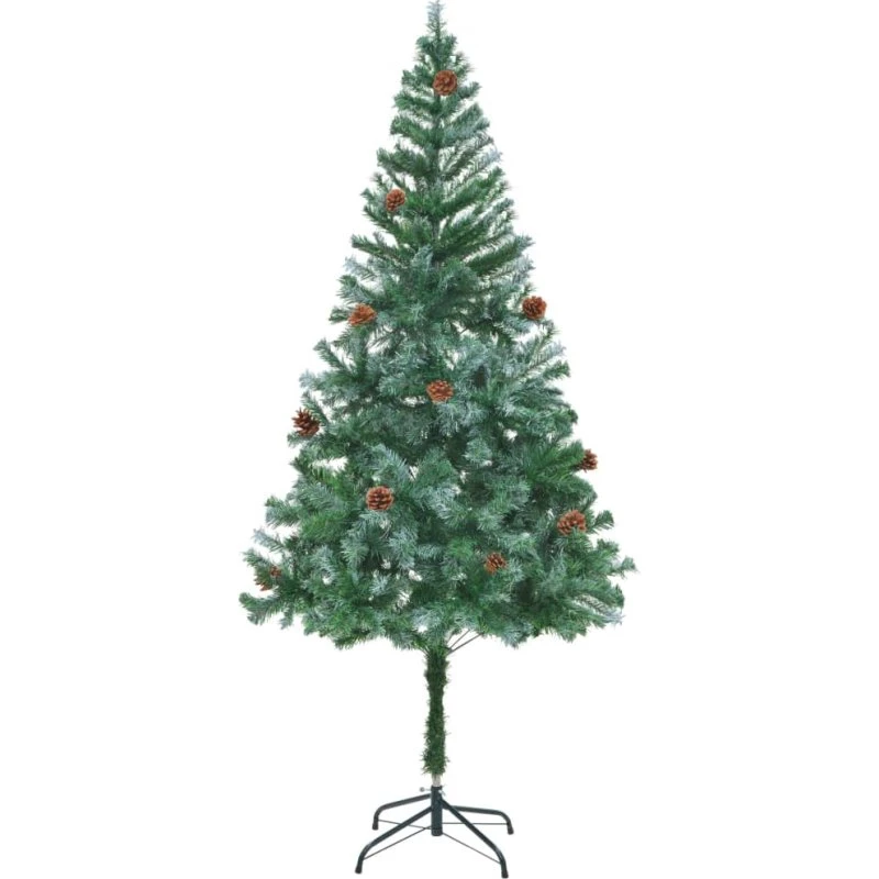 vidaXL kunstigt juletræ med grankogler 180 cm