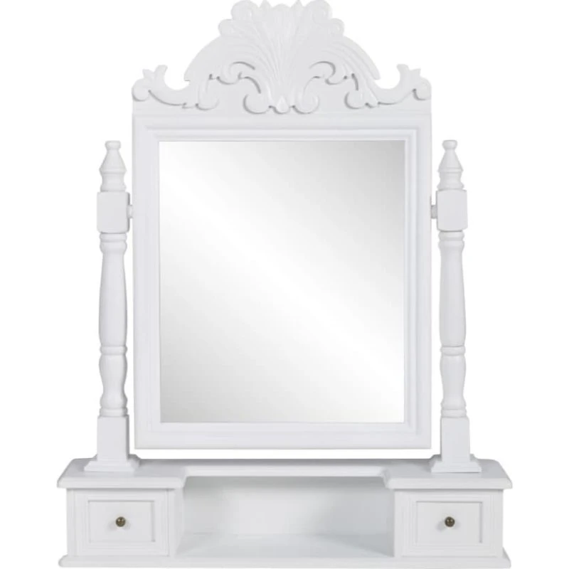 vidaXL toiletbord med firkantet vippespejl, MDF