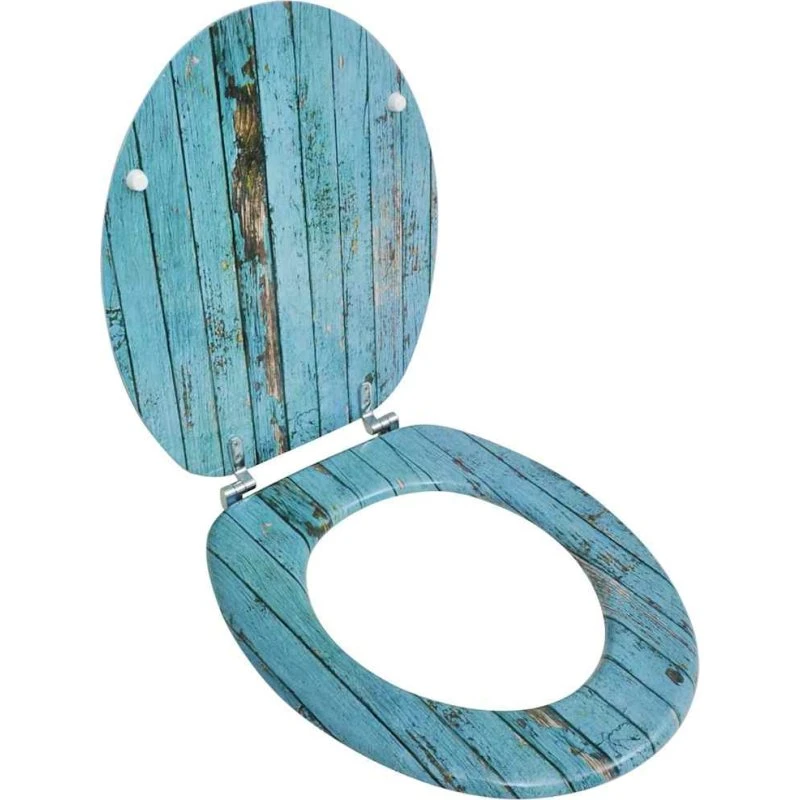 Universal Toiletbræt med MDF-låg, Gammelt Træ design 12–20 cm