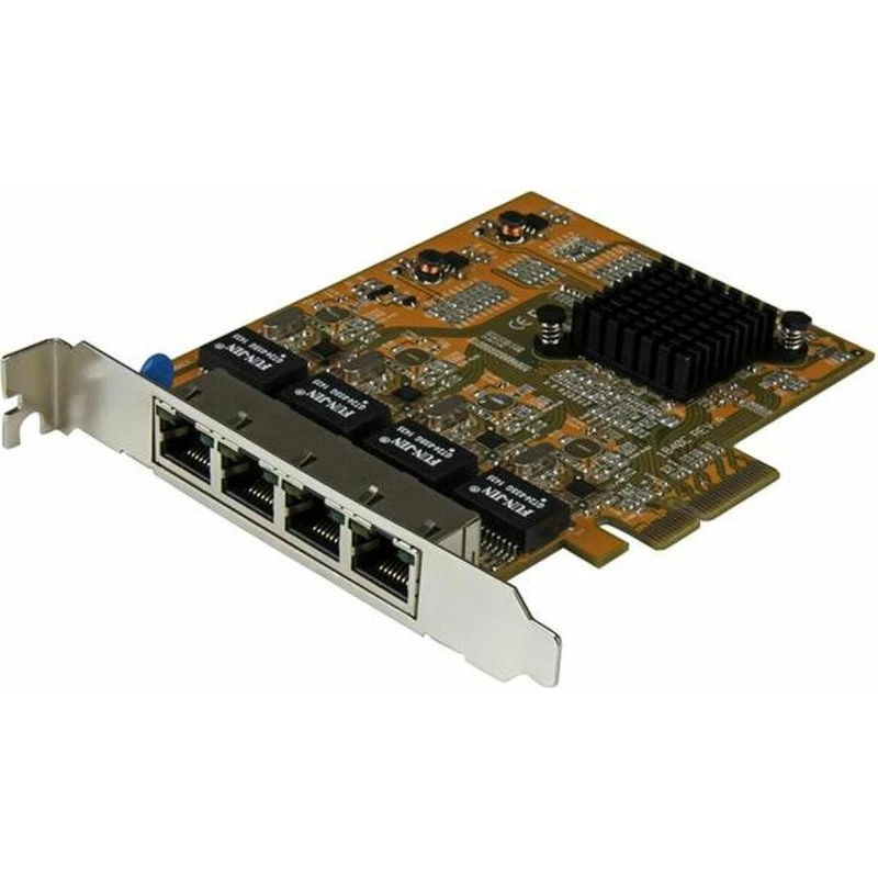 Startech ST1000SPEX43 PCIe 4-port Gigabit (4x RJ45) - gul
